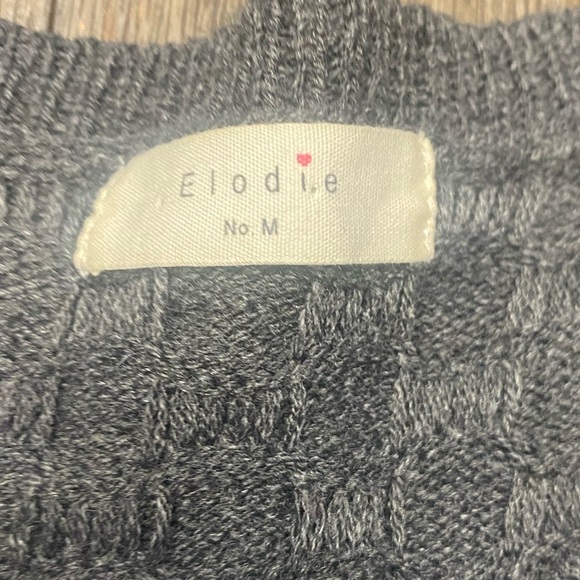 Anthropologie Elodie Knitted  M Women Dark Gray Scoop Neck A-Line Sweater Dress - Picture 2 of 5